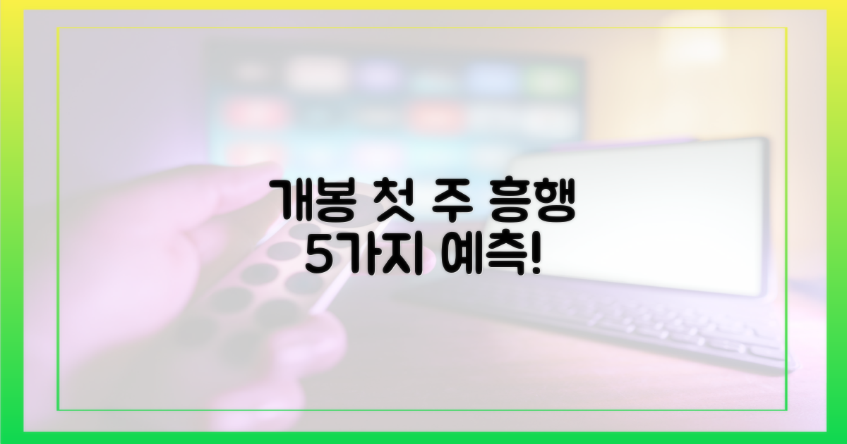 개봉 첫 주 흥행 5가지 예측