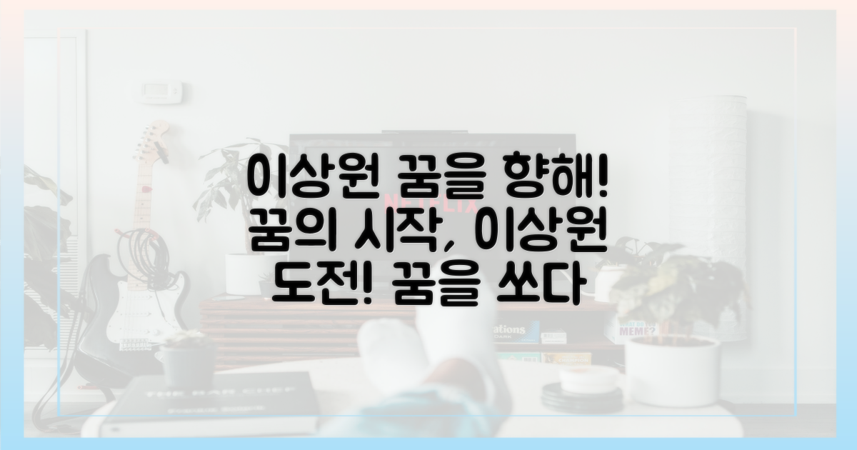 이상원, 꿈을 향한 여정의 시작