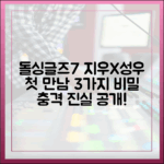 돌싱글즈7 지우, 성우 첫만남 3가지 비밀