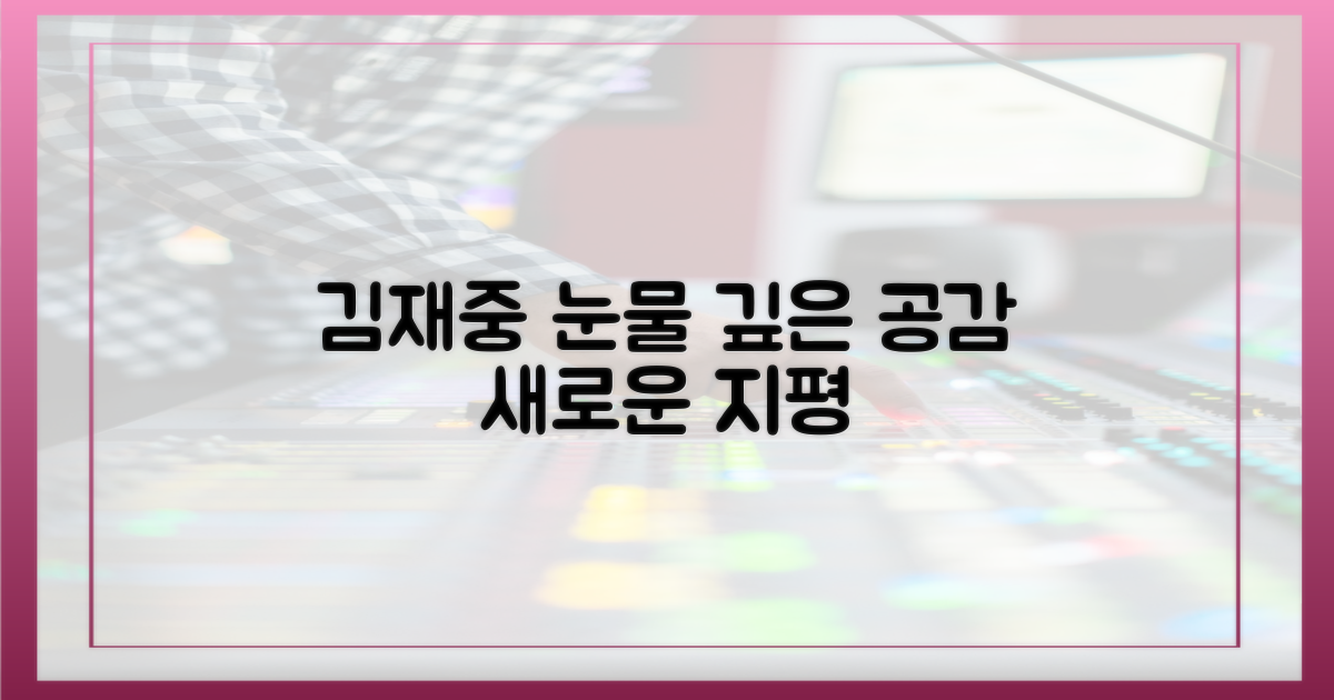 김재중 눈물, 공감의 새 지평