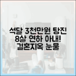 석달 3천만원 탕진! 8살 연하 아내, 결혼지옥 눈물