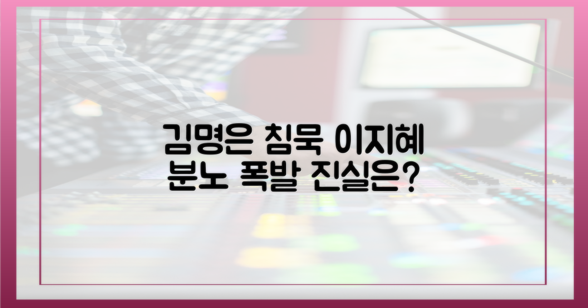 김명은 침묵, 이지혜 분노