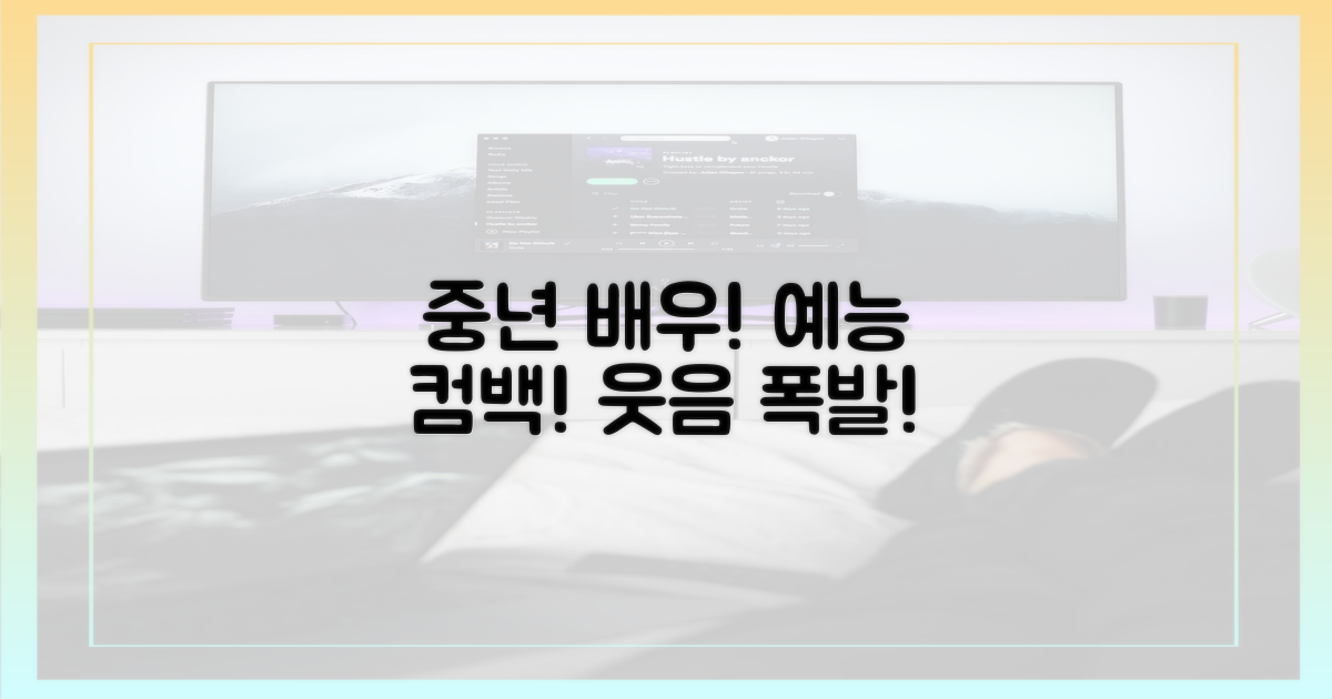 중년 배우들의 유쾌한 예능 컴백