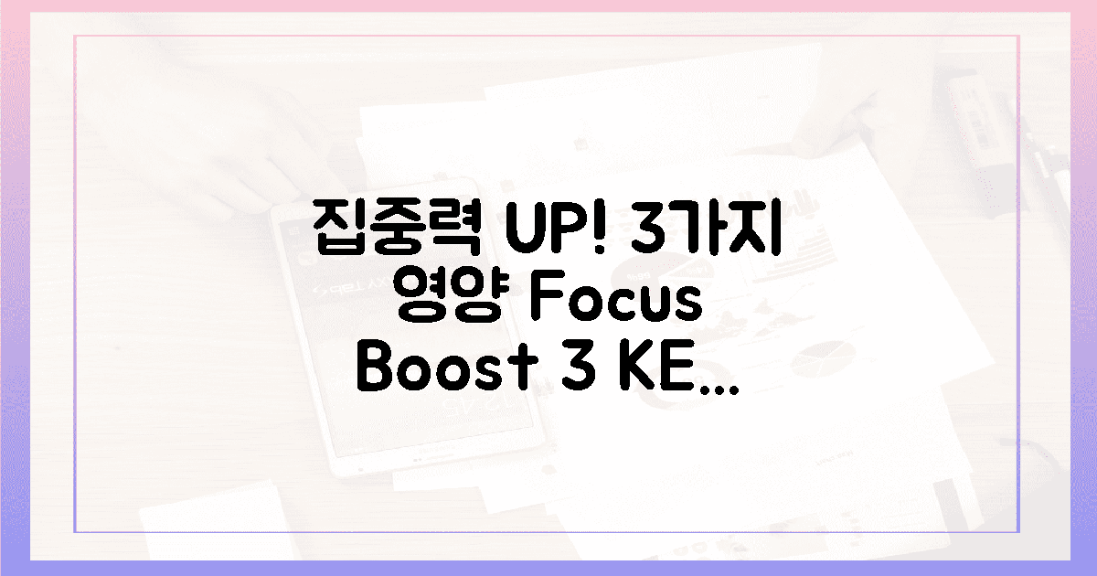 3가지 핵심 영양, 집중력 UP!