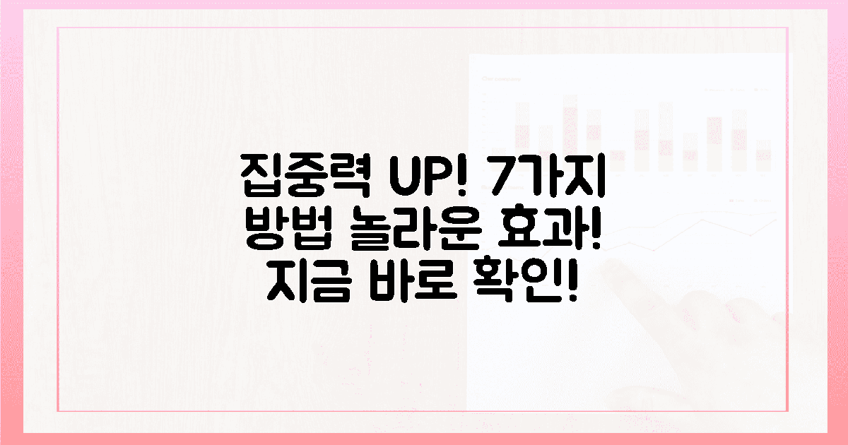 7가지 집중력 부스터, 놀라운 효과 입증