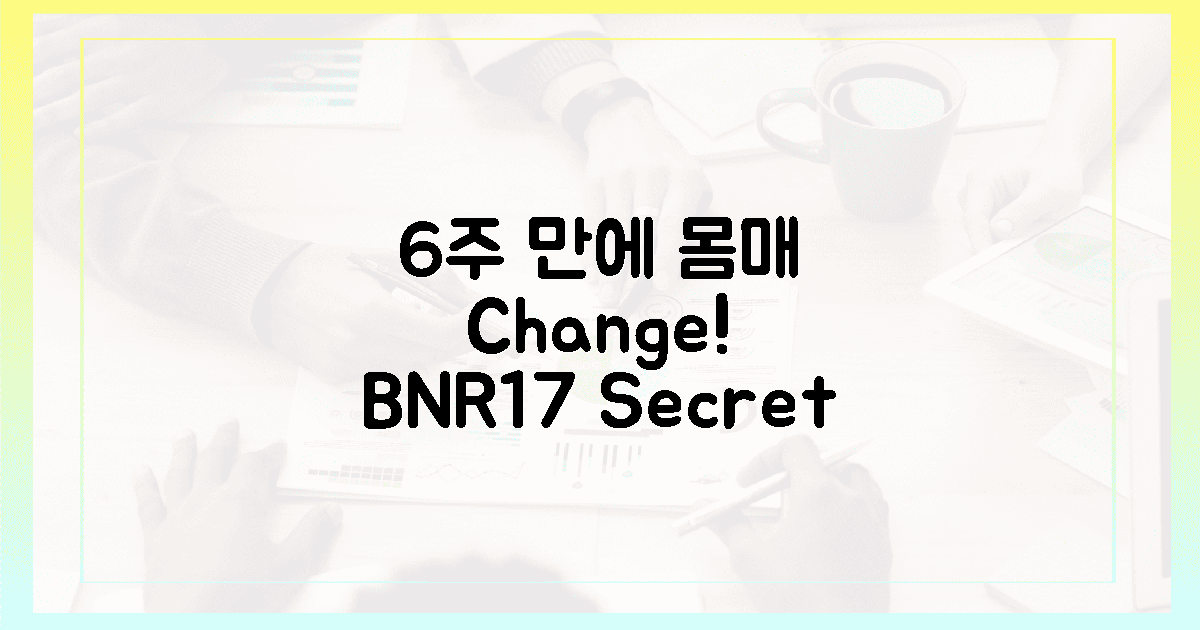 6주 만에 달라진 몸매, 비밀은 BNR17!
