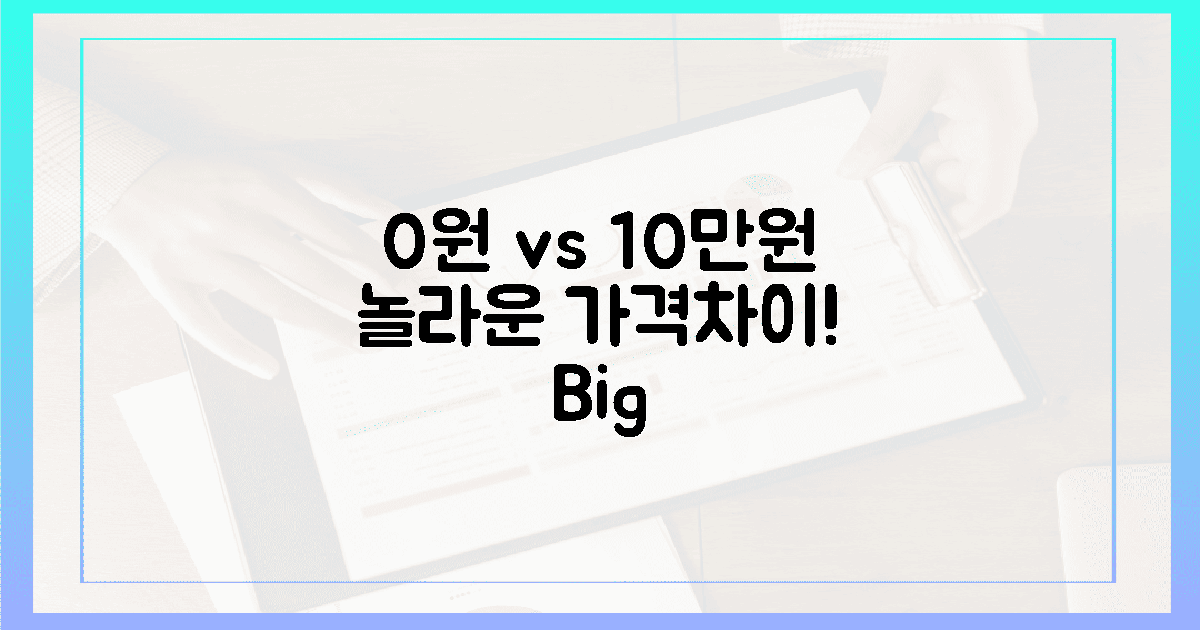 0원 vs 10만 원, 놀라운 가격 차이!
