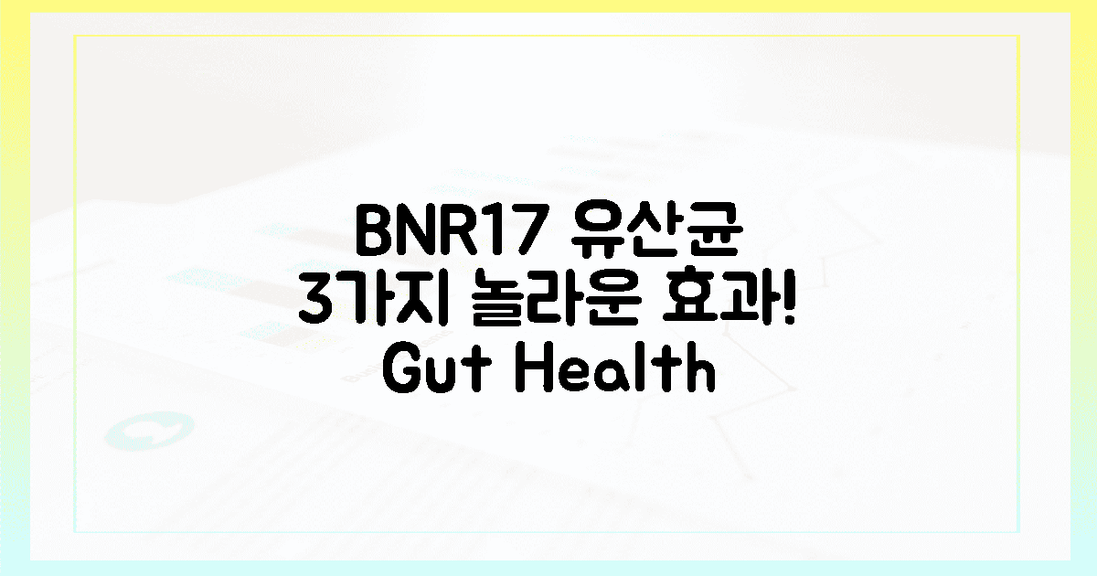 3가지 BNR17 유산균의 놀라운 효과