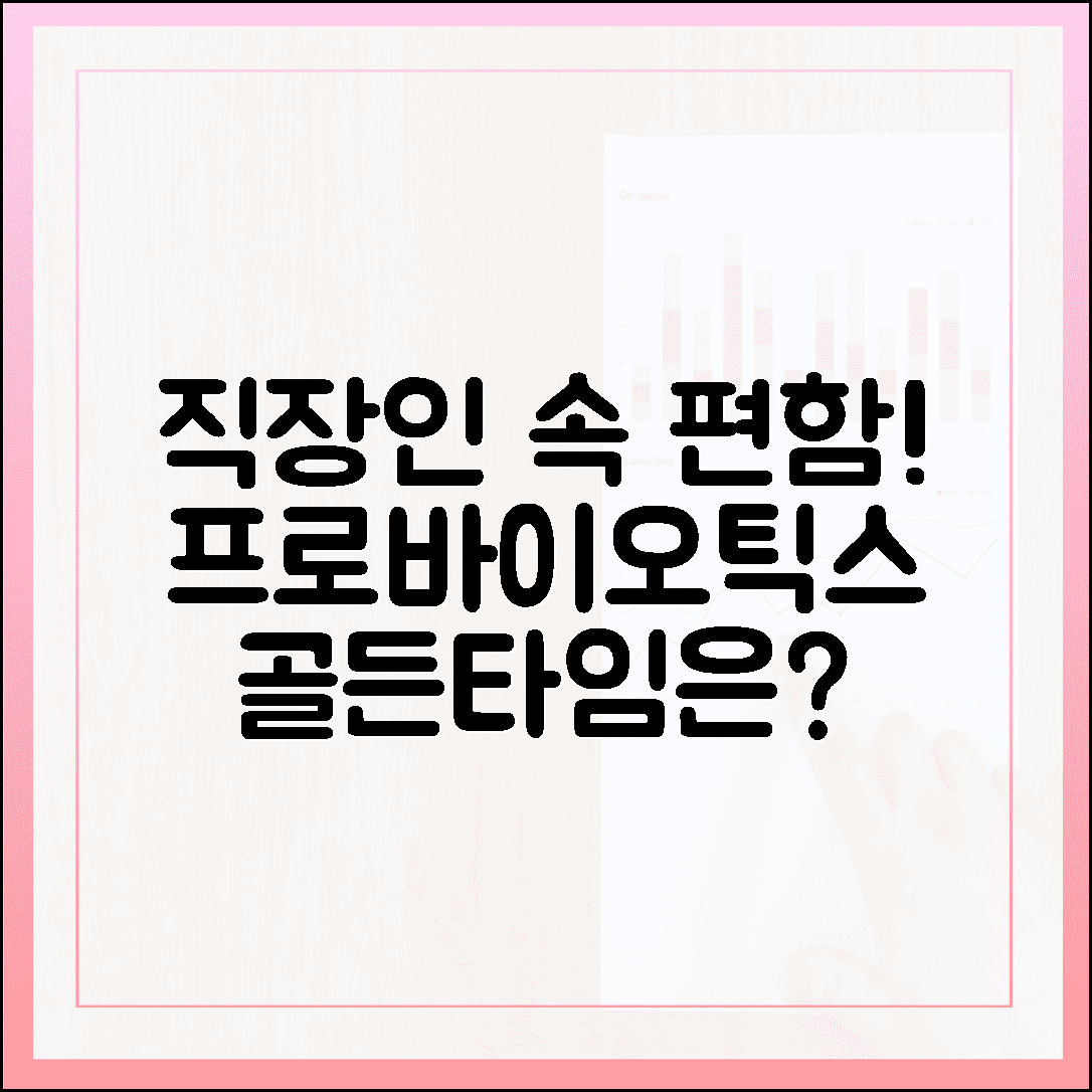 직장인 필수템! 잦은 회식과 야근에도 속 편안한 프로바이오틱스 섭취 골든타임 공개