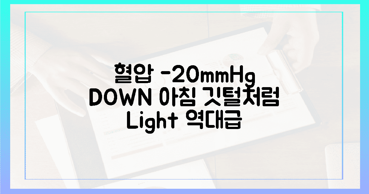 아침 혈압 20mmHg 하락, 깃털 같은 몸상태